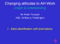 Changing attitudes to AH Work insight