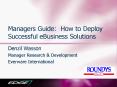Managers Guide: How to Deploy Successful eBusiness Solutions