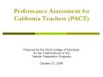 Performance Assessment for California Teachers PACT