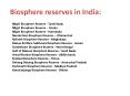 Biosphere reserves in India: