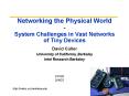 Networking the Physical World System Challenges in Vast Networks of Tiny Devices