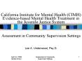 California Institute for Mental Health CIMH Evidencebased Mental Health Treatment in the Juvenile Ju