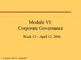 Module VI: Corporate Governance