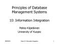 Principles of Database Management Systems 10: Information Integration