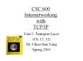 CSC 600 Internetworking with TCPIP