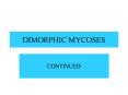 DIMORPHIC MYCOSES