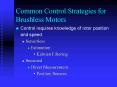 Common Control Strategies for Brushless Motors