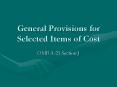 General Provisions for Selected Items of Cost