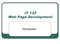 IT 132 Web Page Development