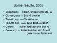 Some results, 2005