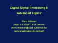 Digital Signal Processing II Advanced Topics