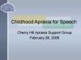 Childhood Apraxia for Speech