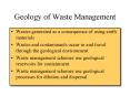 Geology of Waste Management