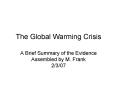 The Global Warming Crisis