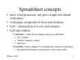 Spreadsheet concepts