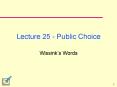 Lecture 25 Public Choice