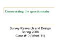 Constructing the questionnaire