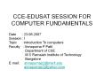 CCEEDUSAT SESSION FOR COMPUTER FUNDAMENTALS