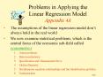 Problems in Applying the Linear Regression Model Appendix 4A