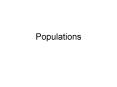 Populations