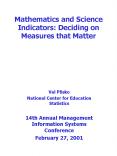 Mathematics and Science Indicators: Deciding on Measures that Matter