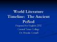 World Literature Timeline: The Ancient Period