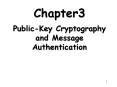 PublicKey Cryptography and Message Authentication