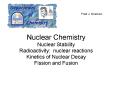 Nuclear Chemistry Nuclear Stability Radioactivity: nuclear reactions Kinetics of Nuclear Decay Fissi