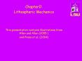 Lithospheric Mechanics
