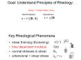 Goal: Understand Principles of Rheology:
