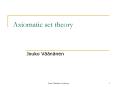 Axiomatic set theory