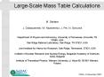 LargeScale Mass Table Calculations