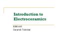 Introduction to Electroceramics