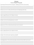 Topic Sentence Main idea of entire paragraph identifying the character and personality