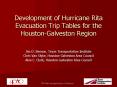 Development of Hurricane Rita Evacuation Trip Tables for the HoustonGalveston Region