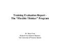 Training Evaluation Report The Flexible Thinker Program