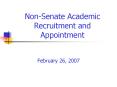 NonSenate Academic Recruitment and Appointment