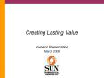 Creating Lasting Value