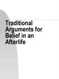 Traditional Arguments for Belief in an Afterlife