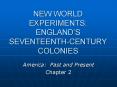 NEW WORLD EXPERIMENTS: ENGLANDS SEVENTEENTHCENTURY COLONIES