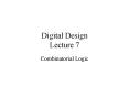 Digital Design Lecture 7