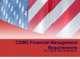 CDBG Financial Management Requirements