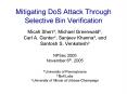 Mitigating DoS Attack Through Selective Bin Verification