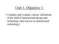 Unit 1, Objective 1: