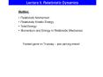 Lecture 3' Relativistic Dynamics