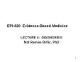 EPI820 EvidenceBased Medicine