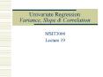 Univariate Regression Variance, Slope