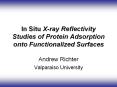 In Situ Xray Reflectivity Studies of Protein Adsorption onto Functionalized Surfaces