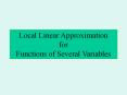 Local Linear Approximation for Functions of Several Variables