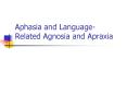 Aphasia and LanguageRelated Agnosia and Apraxia